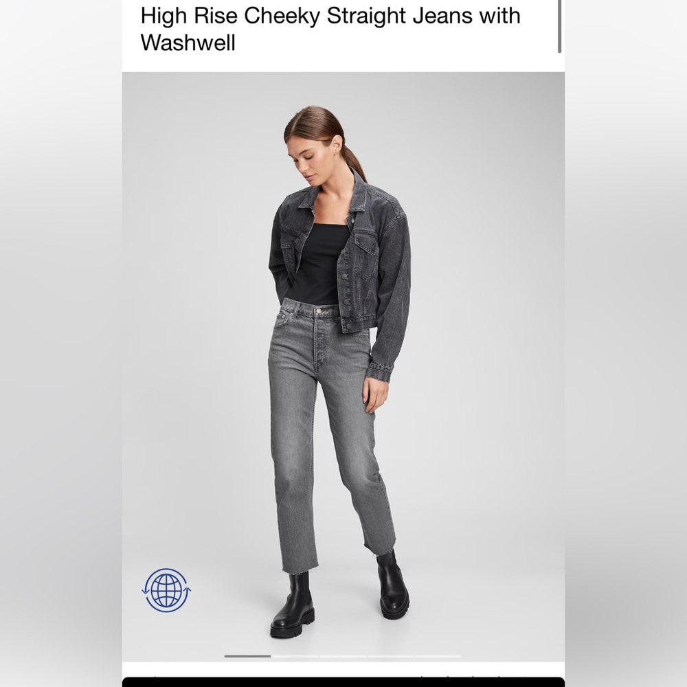 High Rise Cheeky Straight Jeans with Washwell size 25